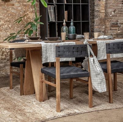Ensemble de table à manger en bois massif moderne pour salle à manger et cuisine