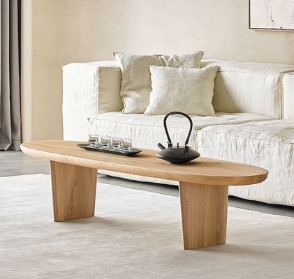 Table à café en bois nordique moderne pour le salon sans pliage en couleur noix