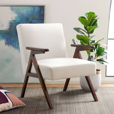 Accueil Meubles fauteuil personnalisé Chaise en bois massif avec conception et tissu / cuir en PU