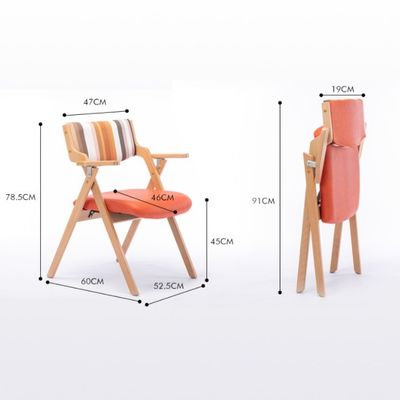 Morden classique nordique en bois pliable Arm de loisirs Chaise à manger fonction Salle à manger W45cm*D51cm*H83cm pour le salon