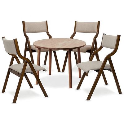 NC/PU Finition de peinture Pieds en bois Tissu Tapissé Salle à manger Chaise pliable pour les fournisseurs de restauration en vrac