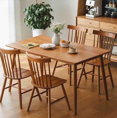 Sturdy style moderne design simple couleur de noyer américain Table à manger en bois massif