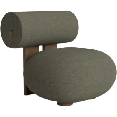 Chaise de salon avec une jambe en bois créative moderne en bois de style loisir chaise de canapé simple en laine d'agneau W70*D81*H71CM