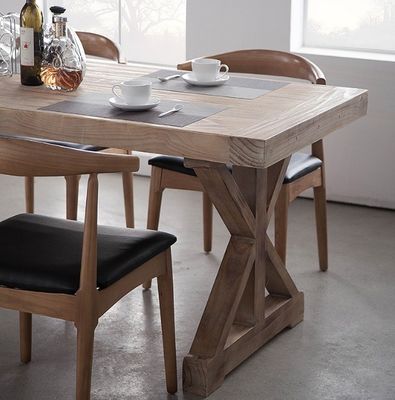 Meubles pour la maison moderne Table à manger en bois naturel et Chaise à manger en bois massif pour les tables de restaurant sur mesure