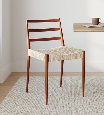 Emballage du courrier Chaise de loisirs nordique tissée en cordon pour salle à manger Chaise moderne en bois ancien