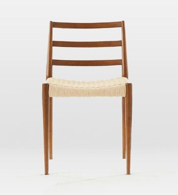 Emballage du courrier Chaise de loisirs nordique tissée en cordon pour salle à manger Chaise moderne en bois ancien