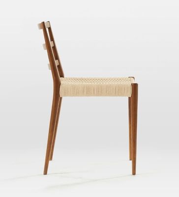 Emballage du courrier Chaise de loisirs nordique tissée en cordon pour salle à manger Chaise moderne en bois ancien