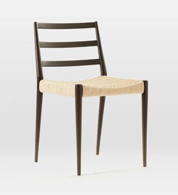 Emballage du courrier Chaise de loisirs nordique tissée en cordon pour salle à manger Chaise moderne en bois ancien