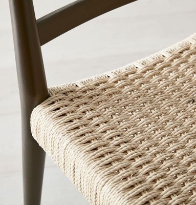Emballage du courrier Chaise de loisirs nordique tissée en cordon pour salle à manger Chaise moderne en bois ancien