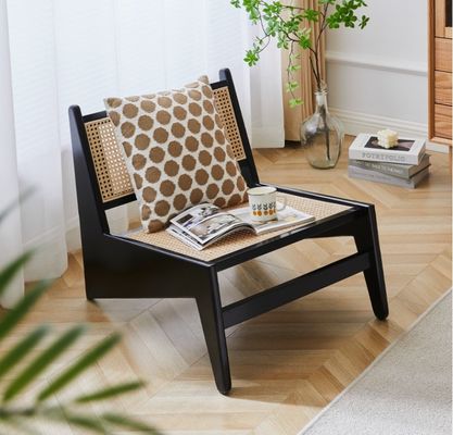 Moderne Design Loisirs Chaises de salon Meubles en bois Chaises de salon avec cadre de chêne naturel Chaise en bois de rotin