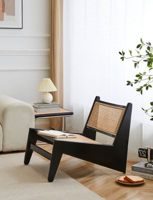Moderne Design Loisirs Chaises de salon Meubles en bois Chaises de salon avec cadre de chêne naturel Chaise en bois de rotin