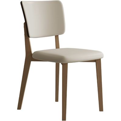 Chaises de salle à manger de l'hôtel W47*D48*H86CM Morden Nordic PU Chaise en cuir en bois pour meubles de salle à manger rembourrée