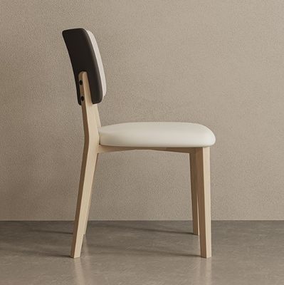 Chaises de salle à manger de l'hôtel W47*D48*H86CM Morden Nordic PU Chaise en cuir en bois pour meubles de salle à manger rembourrée
