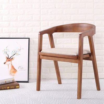 Chaise en bois naturel/noyer moderne simple maison salle à manger bar chaise en cuir en PU à vendre