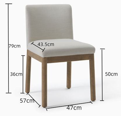 Meubles de maison modernes Café Tissu rembourré Chaise de salle à manger en bois solide avec construction solide