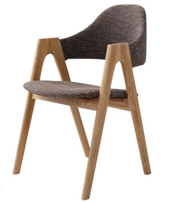 Emballage du courrier Artiste de tissu de style nordique maison loisirs Chaise à manger en bois massif avec cadre en bois de caoutchouc