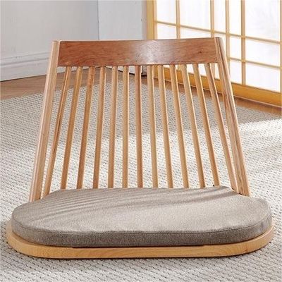 Chaise de salle à manger en bois massif avec des sièges au sol naturels et un design moderne Tatami Seatback