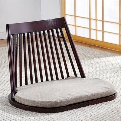 Chaise de salle à manger en bois massif avec des sièges au sol naturels et un design moderne Tatami Seatback