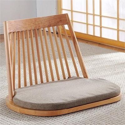Chaise de salle à manger en bois massif avec des sièges au sol naturels et un design moderne Tatami Seatback