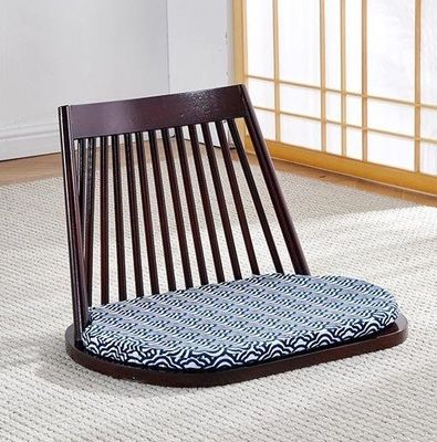 Chaise de salle à manger en bois massif avec des sièges au sol naturels et un design moderne Tatami Seatback