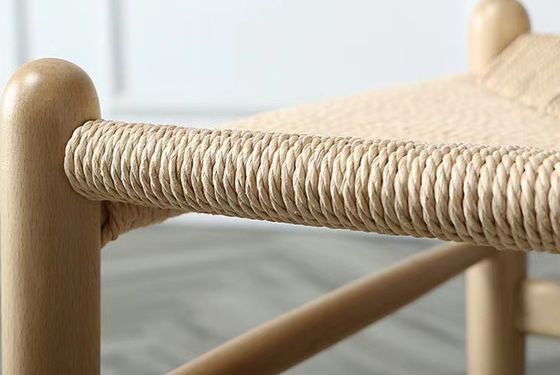 Tissu en cuir PU en bois massif résistant et polyvalent Préparation en rotin en plastique naturel avec finition nitrolacque