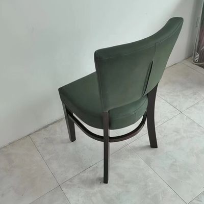 Tissu nordique en PU en cuir Banquet Hôtel Restaurant Événement Chaise à manger en bois avec des jambes en bois et finition NC/PU