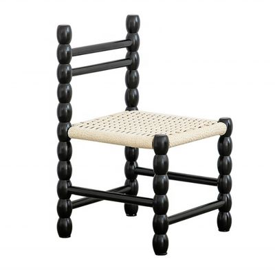 Siège traditionnel tissé à la corde et chaise de salle à manger en bois massif pour vos besoins de restauration