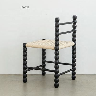 Siège traditionnel tissé à la corde et chaise de salle à manger en bois massif pour vos besoins de restauration