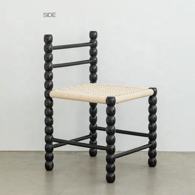 Siège traditionnel tissé à la corde et chaise de salle à manger en bois massif pour vos besoins de restauration