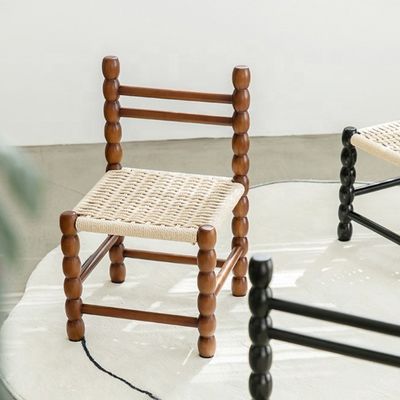 Siège traditionnel tissé à la corde et chaise de salle à manger en bois massif pour vos besoins de restauration