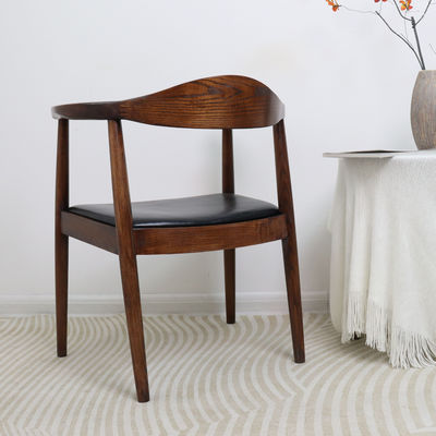 Chaise présidentielle en bois massif de design nordique pour meubles de restaurant