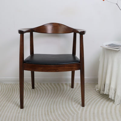 Chaise présidentielle en bois massif de design nordique pour meubles de restaurant