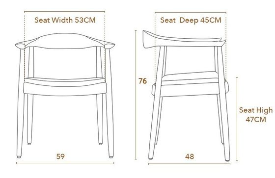 Chaise présidentielle en bois massif de design nordique pour meubles de restaurant