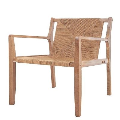 Design naturel bois de chêne tissu à cordon appuie-bras canapé chaises pour la cuisine meubles en bois massif dans le style de cuisine