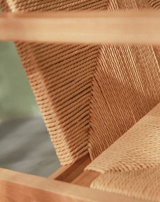 Design naturel bois de chêne tissu à cordon appuie-bras canapé chaises pour la cuisine meubles en bois massif dans le style de cuisine