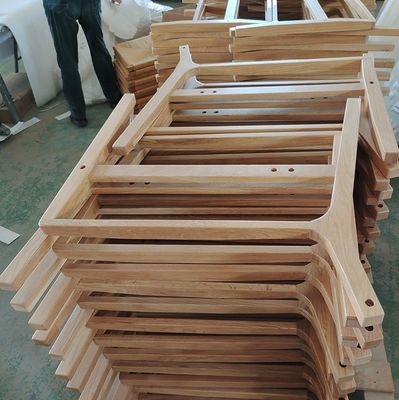 Design naturel bois de chêne tissu à cordon appuie-bras canapé chaises pour la cuisine meubles en bois massif dans le style de cuisine