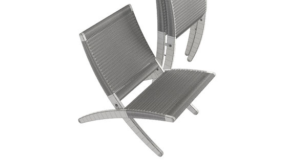 Chaise à manger Nordic Lounge Chaise en bois massif Design classique à corde tissée non pliable