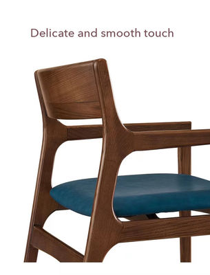 Chaise en cuir en PU de style bois moderne pour salle à manger d'hôtel Chaises en bois massif