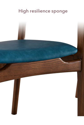 Chaise en cuir en PU de style bois moderne pour salle à manger d'hôtel Chaises en bois massif