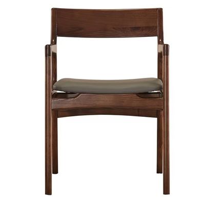 Chaise en cuir en PU de style bois moderne pour salle à manger d'hôtel Chaises en bois massif
