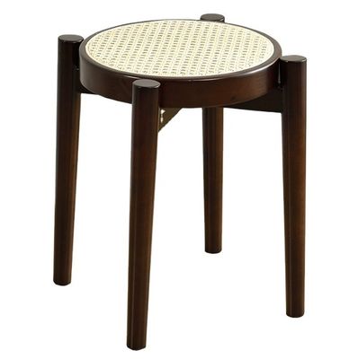 Chaise à manger en rotin populaire en bois en caoutchouc pour restaurant en bois massif