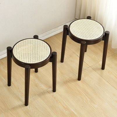 Chaise à manger en rotin populaire en bois en caoutchouc pour restaurant en bois massif