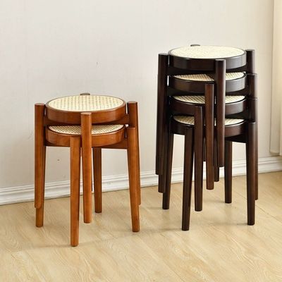 Chaise à manger en rotin populaire en bois en caoutchouc pour restaurant en bois massif