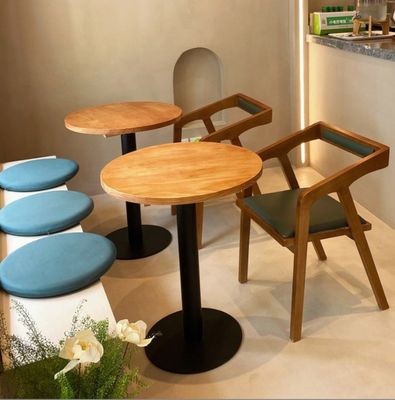 Table à manger moderne de style simple pour bâtiment de bureaux Table de restaurant en bois massif