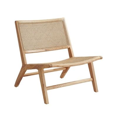 Chaise à manger en bois de cendres de style moderne et chaise de salon en rotin W65*D80*H69CM pour la décoration de bâtiments de bureaux modernes