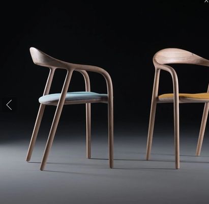 Général Meubles de maison Vintage Chaise à manger en bois massif avec accoudoir et coussin rembourrés