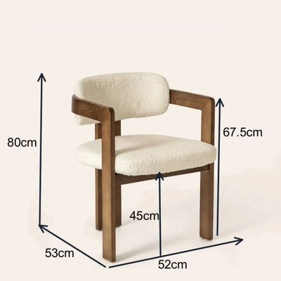 Moderne design de laine d'agneau/matériau de velours simple chaise de salle à manger en bois massif avec style de chaise élévatrice et logo personnalisable