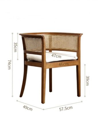 Accueil Meubles Morden Nordique Tissue de canne Noir Rarran Chaise de couchage Chaise en bois Vicker pour les hôtels Chaises de salle à manger rembourrées
