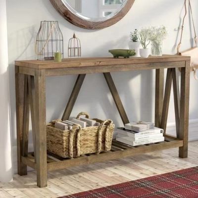 Emballage du courrier Design moderne Table du porche en bois pur Étagère simple Table rectangulaire