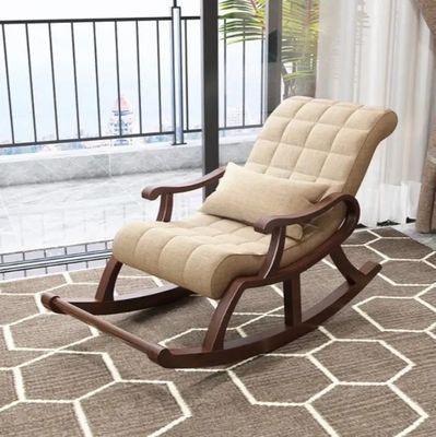 Chaise à bascule en bois massif W60*D135*H85CM pour salon